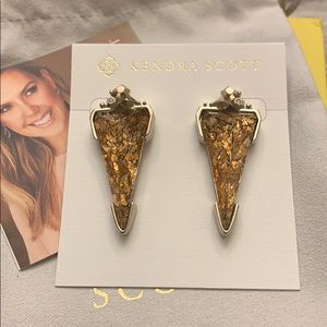 🔥⬇️Kendra Scott Libby Earrings Crushed Gold Mica